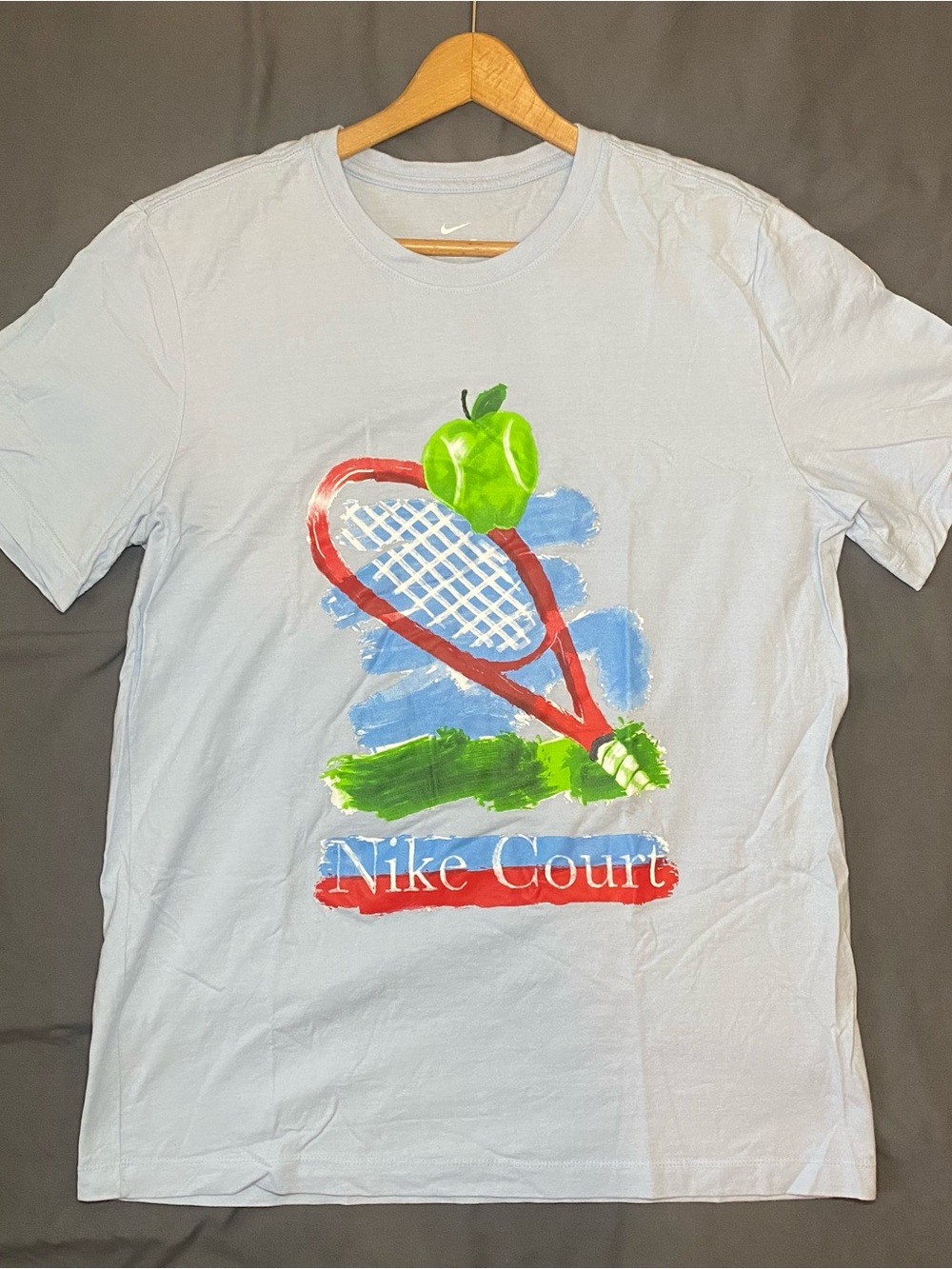 Nike Court Graphic T-Shirt Men’s Large Blue Tennis Tee Sports Outdoor Athletic